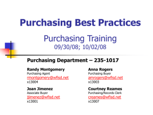 Best Practice for Purchasing