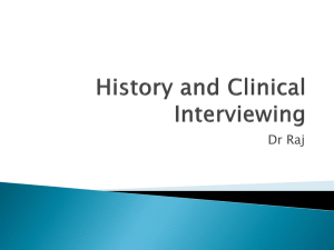 History and Clinical Interviewing