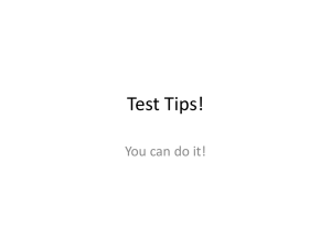 Test Tips! - Ms. Mazzini-Chin