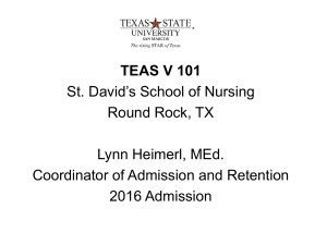 TEAS V 101 - Texas State University