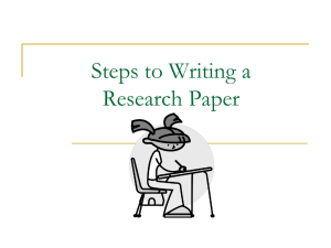 Steps to Writing a Research Paper