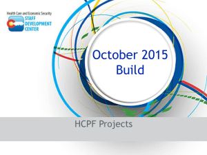 October Build 2015 HCPF Projects PowerPoint Slides