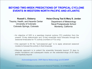 Beyond Two-week Predictions of Tropical Cyclone Events in