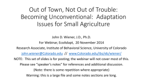 Becoming Unconventional: Adaptation Issues for Small Agriculture