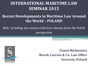 Bills' of lading law and jurisdiction clauses from the Polish perspective
