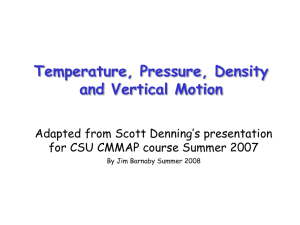 Temperature, Pressure, Density and Vertical Motion