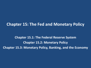 Chapter 15: The Fed and Monetary Policy