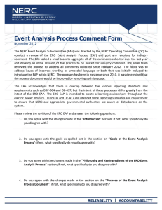 Event Analysis Process Comment Form