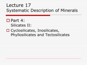 Lecture 17 Silicates II mod 15