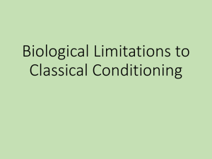 Biological Limitations to Classical Conditioning