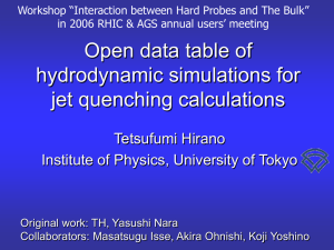 Open data table of hydrodynamic simulations for jet quenching