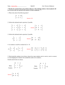 Name _Answer Key________________ Math III Unit 1 Review