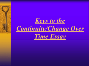 Keys to the Document Based Question Essay