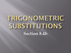 Trigonometric Substitutions