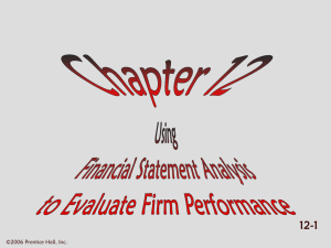 Chapter 12: Using financial Statement Analysis to Evaluate Firm