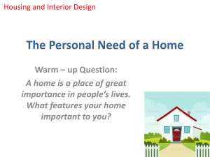 The Personal Need of a Home
