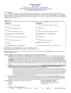 Biology I syllabus