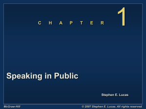 Chapter 1 -- Speaking In Public