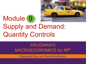 Module Supply and Demand: Quantity Controls