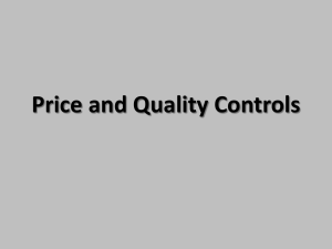 Price and Quality Controls