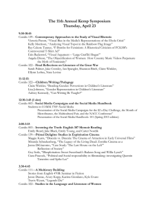 Kemp Symposium Schedule 2015