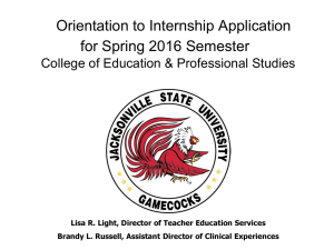 Pre-Orientation to Internship - Jacksonville State University
