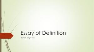 Essay of Definition