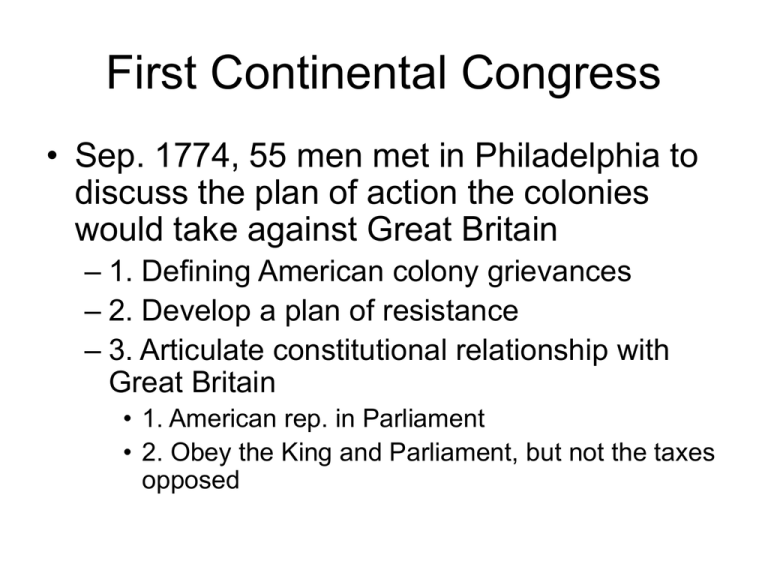 First Continental Congress