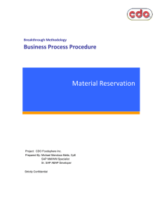 BPP of Material Reservation MIS-MMM