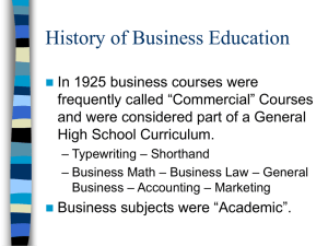 History of Business Education in the United States