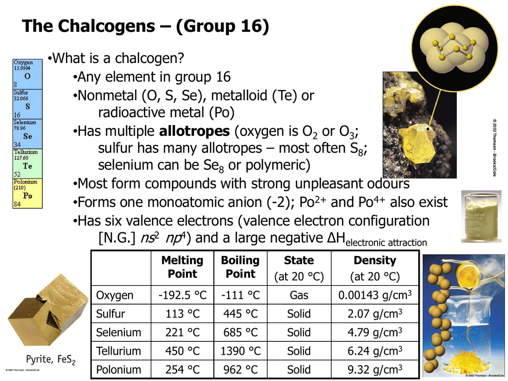 32 Chalcogens