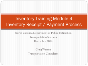 Inventory Training Module 4 Inventory Receipt Process