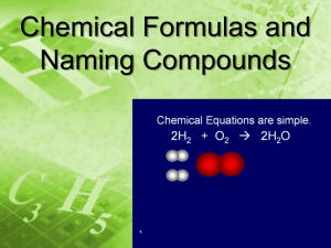 Day 47 Chemical Formulas and Naming Compounds