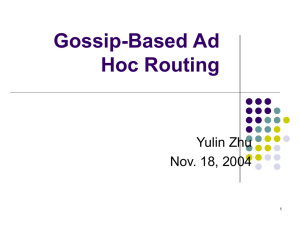 Gossip Routing in Ad hoc networks