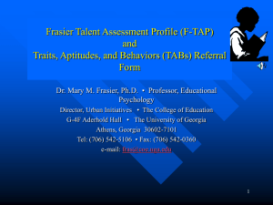Frasier Talent Assessment Profile - Las Cruces Public School District