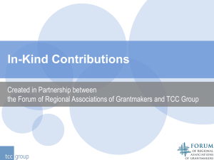 In-Kind Giving - Forum of Regional Associations of Grantmakers