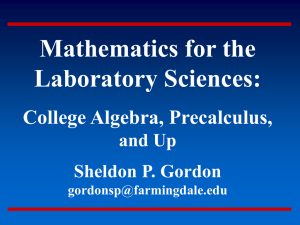 Mathematics for the Lab Sciences
