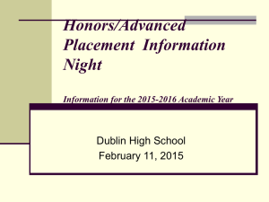 Honors / AP Night Powerpoint Presentation