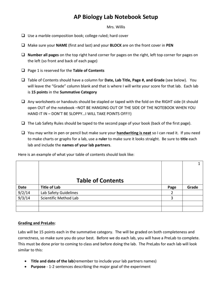 Lab Notebook Setup