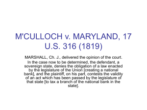 M'CULLOCH v. MARYLAND, 17 U.S. 316 (1819)