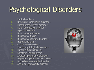 Psychological Disorders - getpsyched: AP Psychology