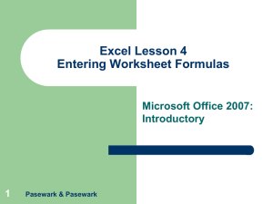 Excel Lesson 4x