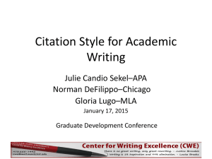 MLA Writing Style - Montclair State University