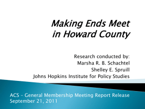 Making Ends Meet in Howard County: Work Support Study 2011
