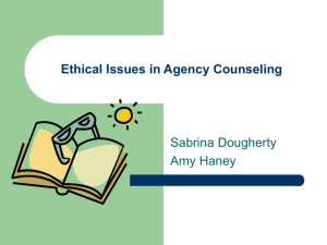 Ethical Issues in Agency Counseling