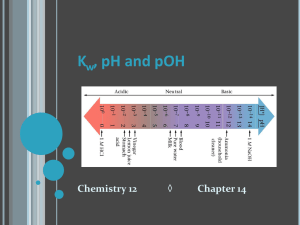 K w , pH and pOH - HRSBSTAFF Home Page