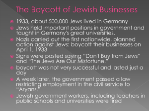 The Boycott of Jewish Businesses
