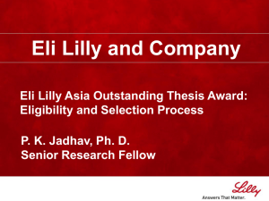 Eli Lilly Asia Outstanding Thesis Award Awards