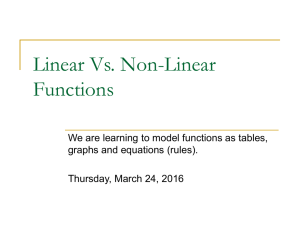 Linear Vs. Non-Linear Functions