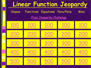 Linear Function Jeopardy